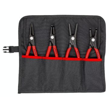 circlip pliers set O 19 - 60mm, 4-piece red, 2x straight tips, 2x 90° tips, in roll-up bag