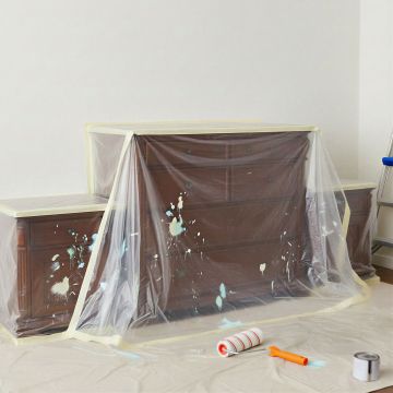 Folie protectie cu banda adeziva mascare – 20 m × 2.5 m – 7 µm