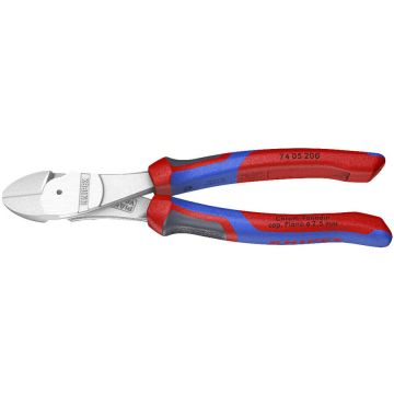 Heavy Duty Diagonal Cutters 74 05 200, cutting pliers red/blue, length 200mm, with tend interfaces