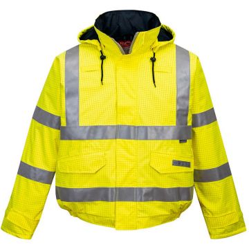 Jacheta de ploaie HiVis Bizflame Antistatica Ignifuga Portwest model S773, marime XXXL, culoare Galben, fit R