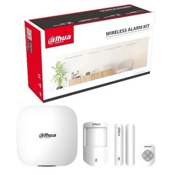 Kit de alarma wireless Dahua, 2X SIM, Wi-Fi/LAN/4G, frecventa 868MHz, detector PIR, ARC3800H-03-FW2(868)