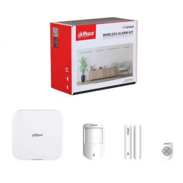 Kit de alarma wireless Dahua ARC3800H-03-W2(868), frecventa 868MHz, Wi-Fi/LAN, senzor PIR, 150 zone, telecomanda inclusa