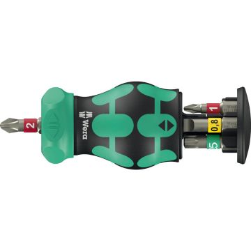 Kraftform Kompakt Stubby Magazine RA 1, bit set black/green, 6-piece, 1/4, with ratchet function