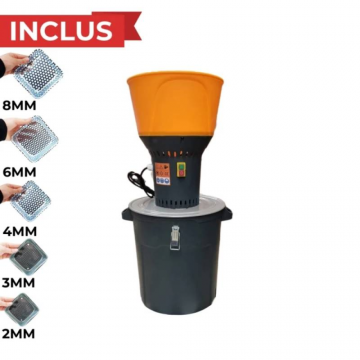 Moara HOLZ MILL-50 pentru Faina/Malai Alimentar, Zahar Pudra si Cereale Furajere, galeata plastic, 5 site