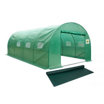 Pachet solar gradina, sera legume 8 x 3 x 2m, otel galvanizat + Plasa de umbrire 80%, 80g/mp, 2x20m, material HDPE, protectie UV, Micul Fermier