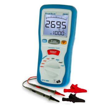Tester rezistenta izolatie Peaktech P_2695, 125/250/500/1000 V /4000 MΩ