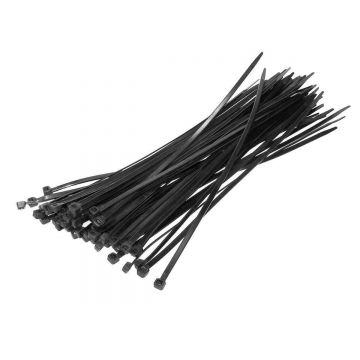 Coliere de plastic zimtat 2.5MM/ 15CM, negru, 100BUC/ set, NAR0046-15