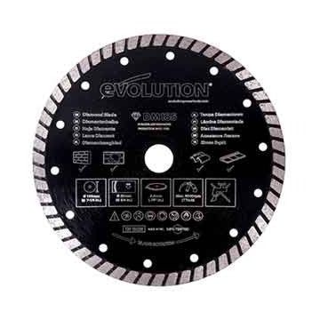 Disc diamantat multifunctional,cu muchie Turbo Segmentata, pentru fierastraie circulare Evolution 185mm, Ø185 x 20 mm
