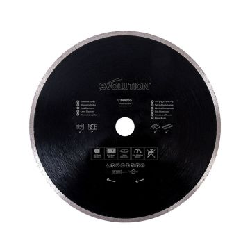 Disc diamantat, pentru fierastraie circulare cu glisare Evolution 255mm, Ø255 x 25.4 mm