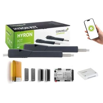 Kit automatizare batanta Comunello HYRON 220, 2x2.5m, 2x220kg, 24V, cu unitate de control AC-950 LOCK 24, HYRON22024AC950