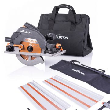 Pachet fierastrau circular de mana R185CCSX+ de 185mm cu panza TCT multimaterial si geanta de transport + sina ghidaj ST1400 1.4 m