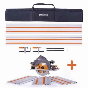 Pachet fierastrau circular de mana R185CCSX+ de 185mm cu panza TCT multimaterial + sina ghidaj ST1400 1.4 m