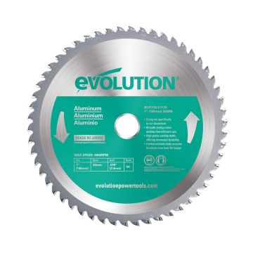 Panza circular pentru taiat aluminiu, pentru fierastraie circulare Evolution 180mm, Ø180 x 20 mm, 54 de dinti TCT