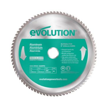 Panza circular pentru taiat aluminiu, pentru fierastraie circulare Evolution 230mm, Ø230 x 25.4 mm, 80 de dinti TCT