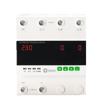 Selector automat de faza ATS monofazat Bitmi 11857, 100A, protectie la tensiune