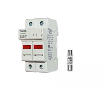 Separator modular 2 poli cu sigurante fuzibile 15A 1000V pentru sistemele fotovoltaice, 2xFUZ15F