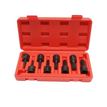 Trusa chei tubulare de impact spline M5-M18, patrat 1/2 inch 16 piese, Cod: DISTT08