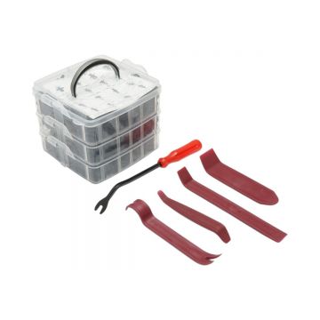 Trusa clipsuri auto 620 piese cu 5 scule demontare , Cod: BK56603, BRECKNER GERMANIA