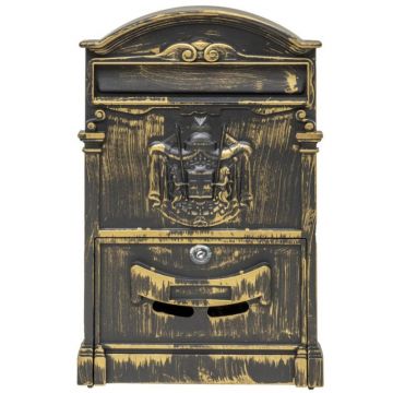 Cutie Postala pentru Exterior, Aurie, Metal, 41 x 26 x 9 cm
