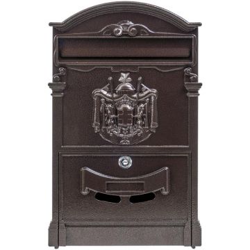 Cutie Postala pentru Exterior, Maro, Metal, 41 x 26 x 9 cm