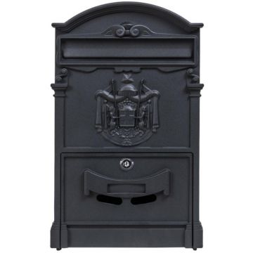 Cutie Postala pentru Exterior, Neagra, din Metal, 41 x 26 x 9 cm