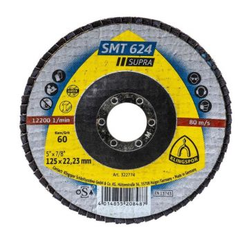Disc Lamelar Frontal SMT 624 Supra, Fibra de Sticla, P60, 125X22.23 mm