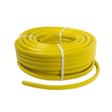 Furtun Gradina, Flexibil, Rezistent la Radiatii UV si la Frig, Armat, cu Insertie 3/4 Inch, Lungime 50 m, Galben