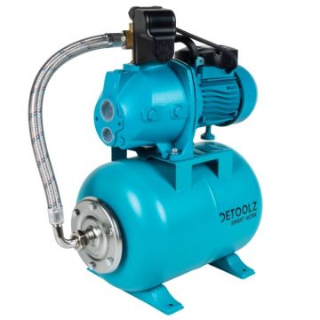 Hidrofor Detoolz 0.9 kW, debit maxim 2280l h, inaltime maxima de pompare 40m, corp pompa fonta, butelie 24L, ejector