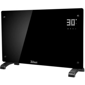 Panou Incalzitor din Sticla, Montare pe Perete sau Podea, 2000W, Negru