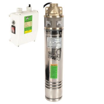 Pompa submersibila Micul Fermier, pentru apa curata, 1.3kW, debit 3000l h, inaltime maxima pompare 60m, cu o turbina