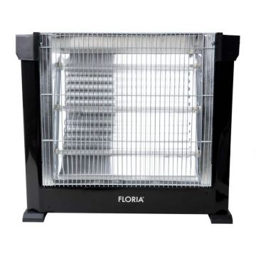 Radiator Tip Semineu, 3 Rezistente, Quartz, Putere 1800W, Negru