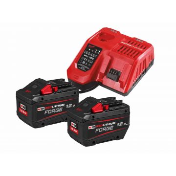 Set acumulatori si incarcator Milwaukee M18 Forge, 12Ah, Li-ion, 4933498610