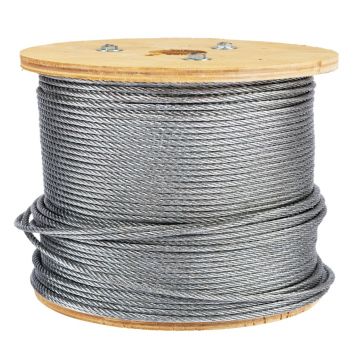 Tambur cablu otel zincat Micul Fermier, diametru 5mm, lungime 100m