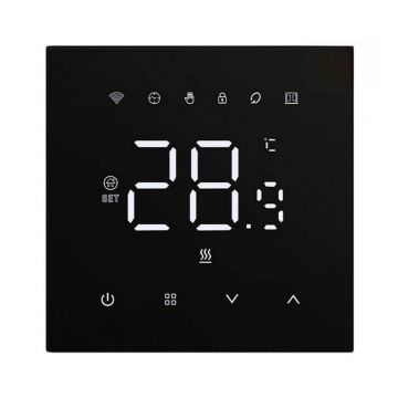 Termostat inteligent Avatto WT410-16A-B, Wi-Fi, aplicatie mobila Tuya, control vocal, ecran tactil, 16A