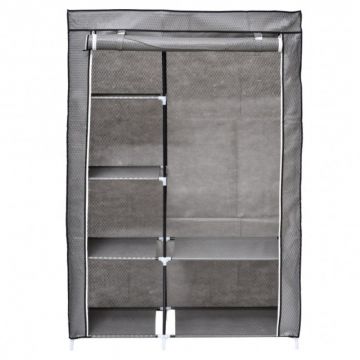 Dulap Haine Textil 105 x 45 x 160 cm, Blueberg, Structura Metalica