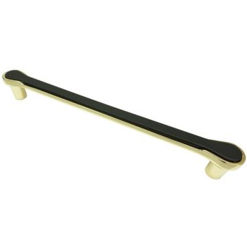 Maner Model Ruben, 192 mm, Finisaj Negru Mat/Auriu Lucios