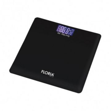 Set 2 x Cantar Digital de Baie Floria, Sticla, 150 kg, Negru