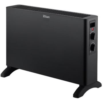 Set 2 x Convector Negru, Putere 2000W, 2 Trepte, Termostat Reglabil