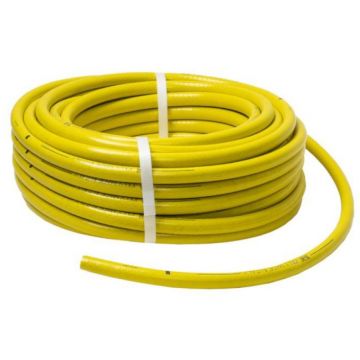 Set 2 x Furtun Gradina, Flexibil, Rezistent la Radiatii UV si la Frig, Armat, cu Insertie 1/2 Inch, Lungime 25 m, Galben