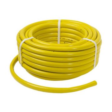 Set 2 x Furtun Gradina, Flexibil, Rezistent la Radiatii UV si la Frig, Armat, cu Insertie 3/4 Inch, Lungime 25m, Galben