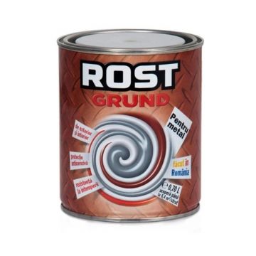 Set 2 x Grund pentru Metal, Anticoroziv, Interior / Exterior, Gri, 0.7 l, Rost