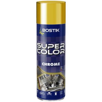 Set 2 x Spray Vopsea, Auriu, pentru Interior si Exterior, Chrome Bostik, 400 ml