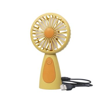 Set 2 x Ventilator de Mana, 1 Viteza, 3.7 W, Alimentare USB, Galben