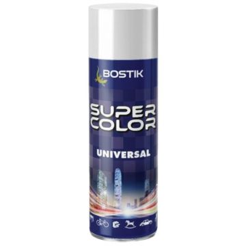 Vopsea Spray Universala Alb Lucios, pentru Retus, RAL 9010, Bostik, 400 ml
