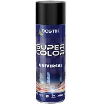 Vopsea Spray Universala Negru Mat, pentru Retus, RAL 9005, Bostik, 400 ml