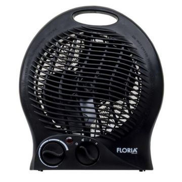 Aeroterma cu Termostat Reglabil, 2 Nivele de Putere 1000/2000W, Neagra