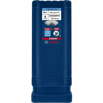 Bosch Expert hammer drill bit SDS-plus-7X, 8mm, 50 pieces (working length 100mm)