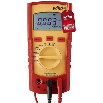 Digital multimeter 45218, up to 600 V AC, CAT IV, measuring device (red/yellow)