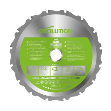 Disc pentru fierastrau circular, taiere multifunctionala Evolution EVOF165TCT-14CS, O165 x 20 mm, 14 dinti