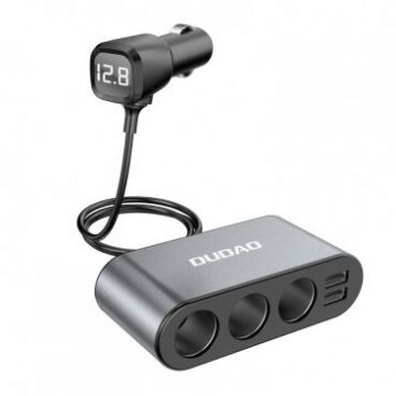 Extensie Bricheta R1 Pro 3 Iesiri 2 x USB-A  Afisaj Negru